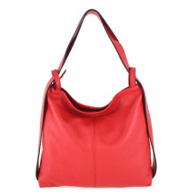 Leather shoulder bag 579 red Made in Italy