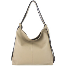 Kožená kabelka na rameno 579 šedohnedá Made in Italy