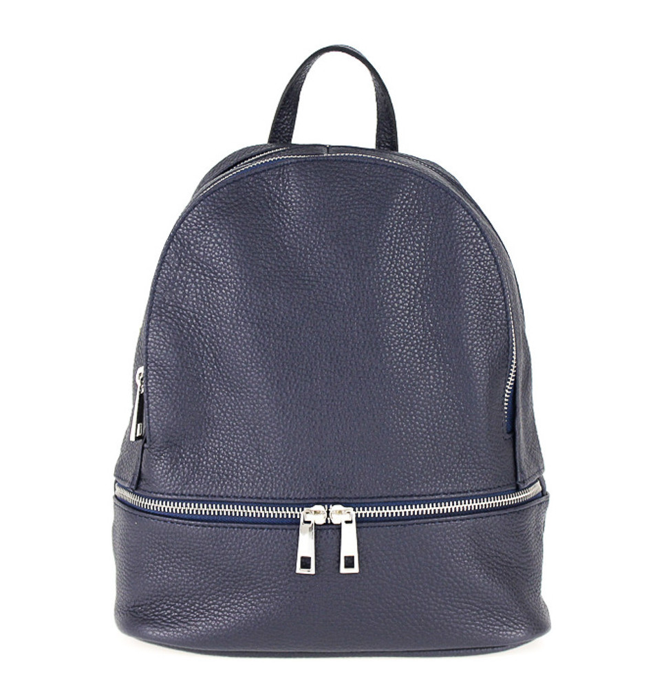 Leather backpack MI1084 blue Made in Italy