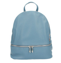Leather backpack MI1084 cerulean Made in Italy