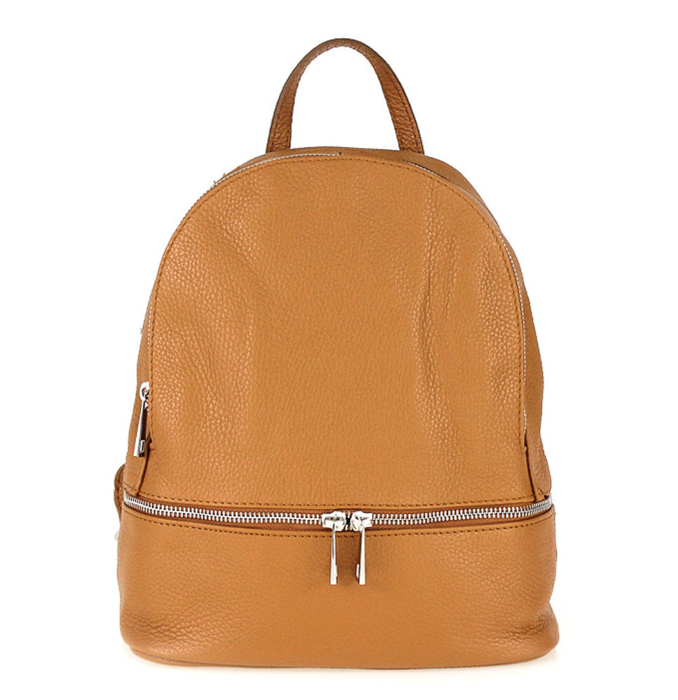 Leather backpack MI1084 cognac Made in Italy