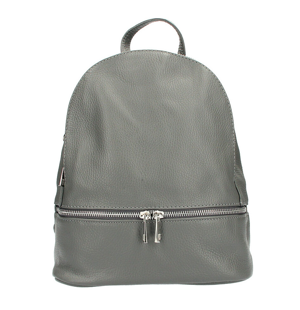 Leather backpack MI1084 dark gray Made in Italy