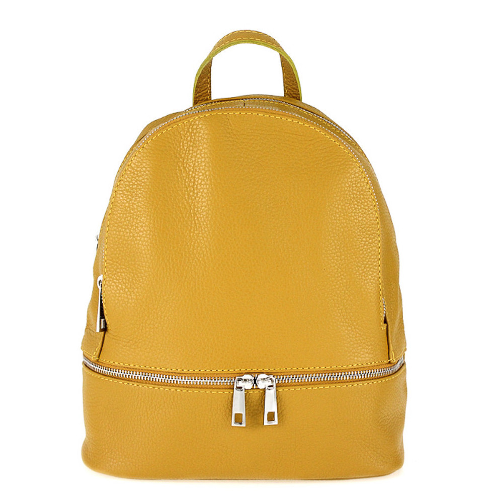 Leather backpack MI1084 mustard Made in Italy