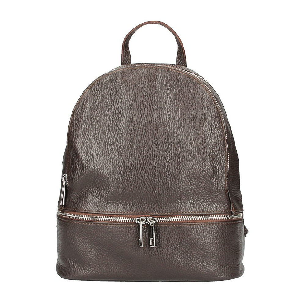 Leather backpack MI1084 dark brown Made in Italy