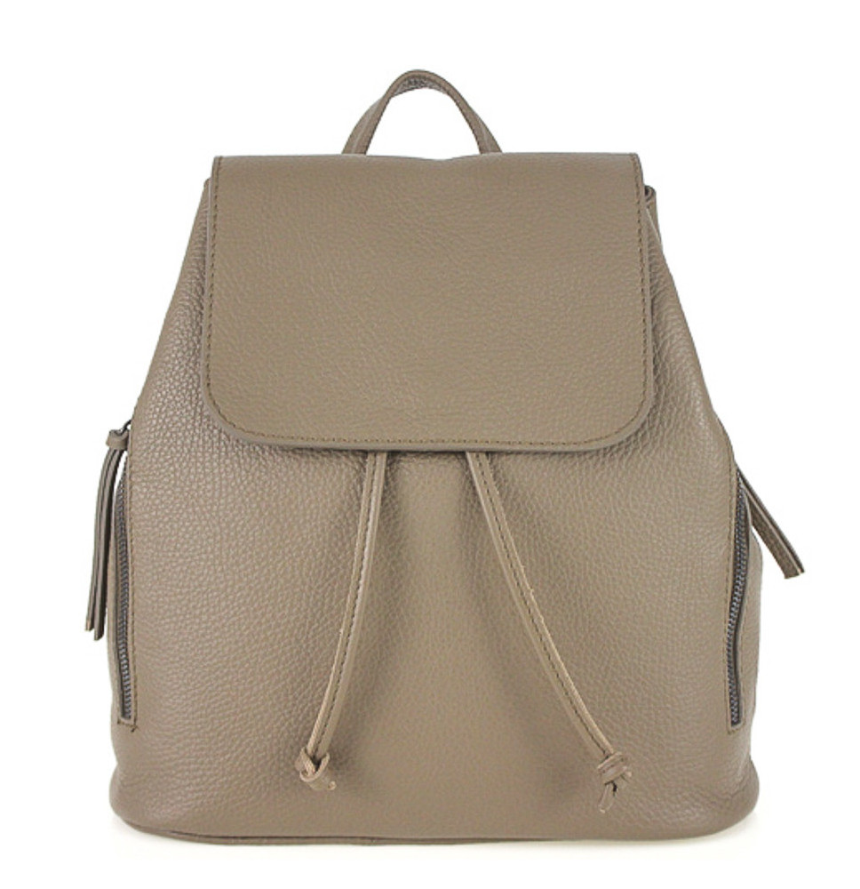 Lederrucksack 420 dunkel taupe Made in Italy