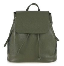 Leather backpack 420 military green Made in Italy