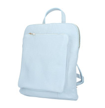 Leather backpack MI899 light blue Made in Italy