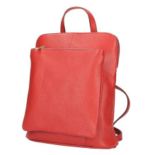 Leather backpack MI899 red Made in Italy