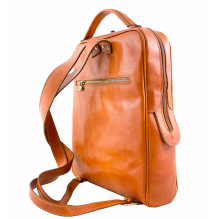 Leather backpack MI902 cognac Made in Italy