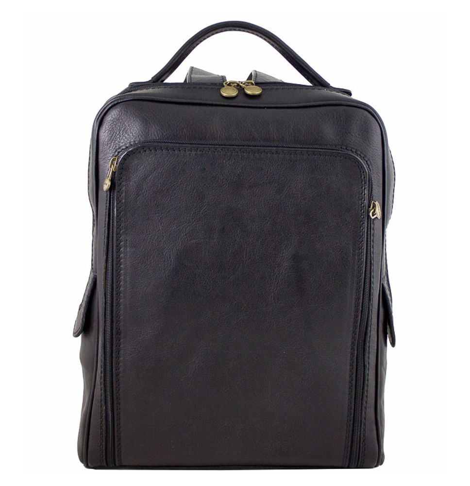 Leather backpack MI902 black Made in Italy
