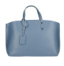 Genuine Leather Handbag 1417 ceruleo MADE IN ITALY