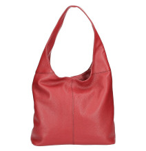 Leather shoulder bag 590 red MADE IN ITALY