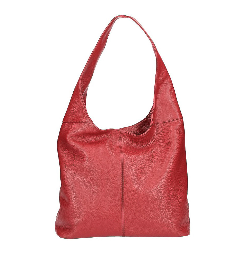 Leather shoulder bag 590 red MADE IN ITALY