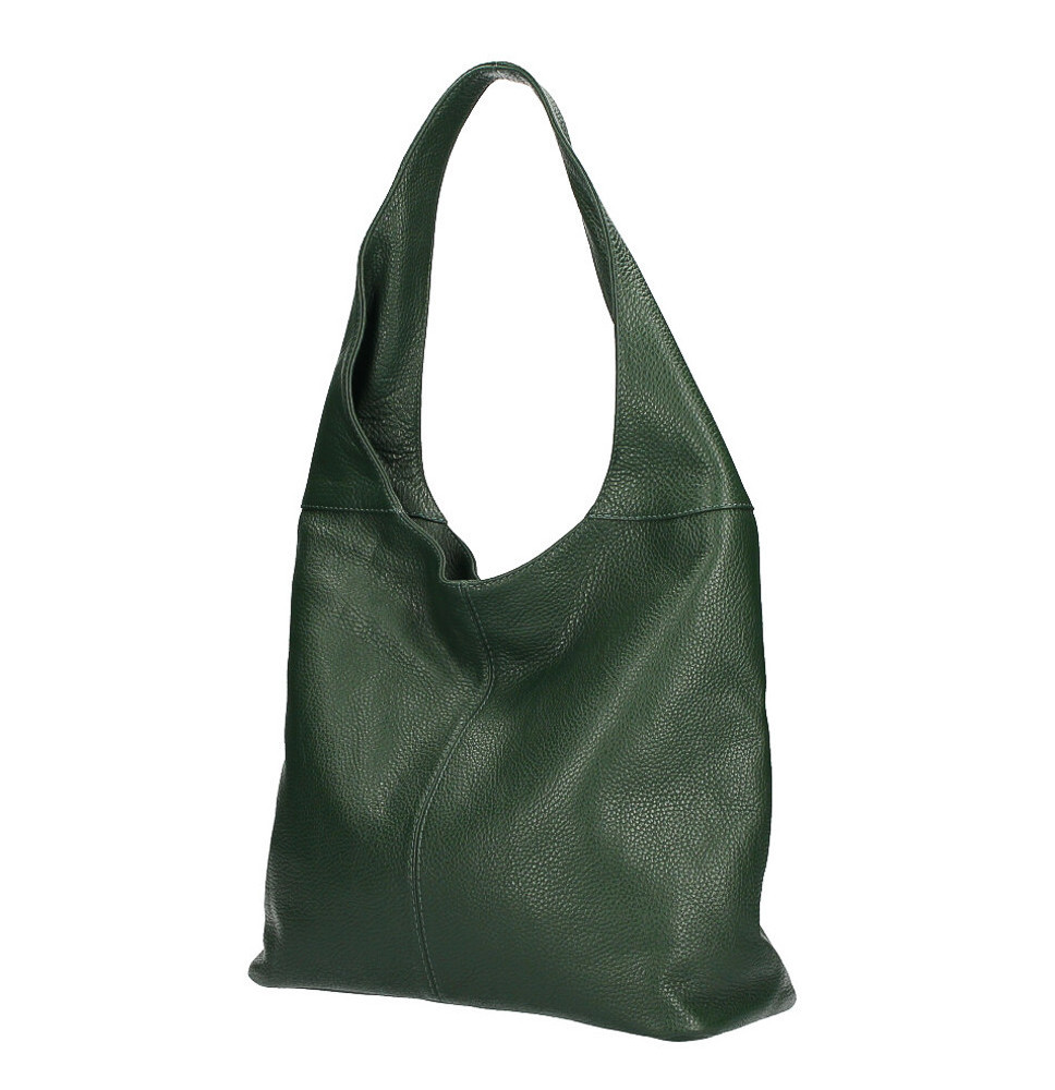 kožená kabelka na rameno 590 tmavě zelená MADE IN ITALY