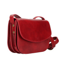 Leder Umhängetasche MI896 rot Made in Italy