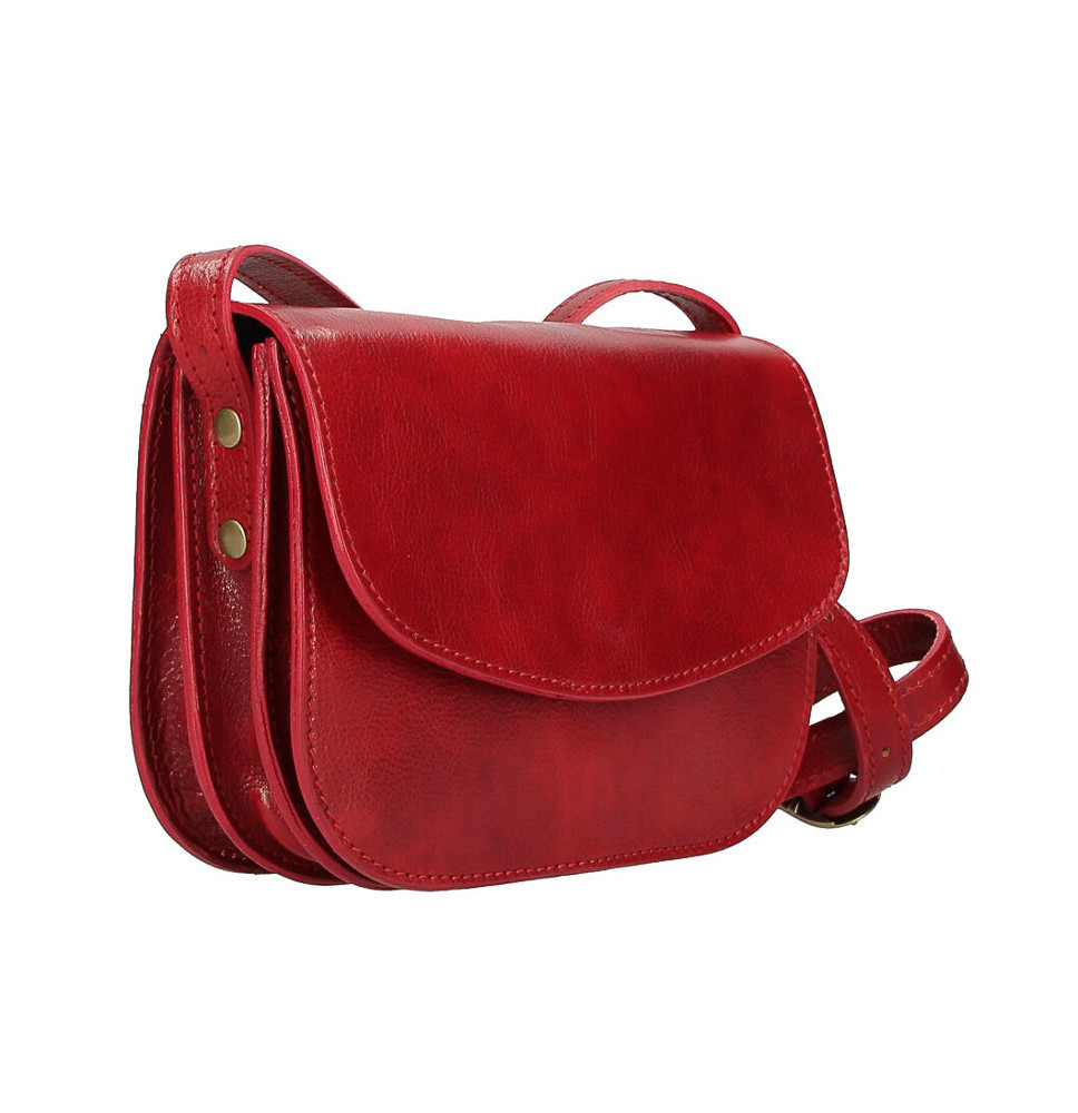 Leather messenger bag MI896 red Made in Italy