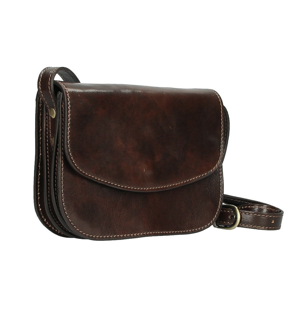Leather messenger bag MI896 dark brown Made in Italy