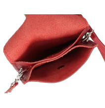 Leather strap pocket for Mobile MI895 orange Made in Italy
