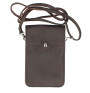 Leather strap pocket for Mobile MI895 dark brown Made in Italy