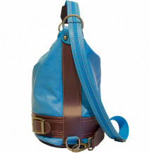 Dámska kožená kabelka/batoh 1201 tmavomodrá Made in Italy