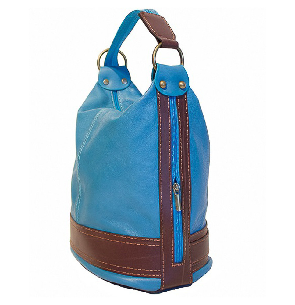 Dámska kožená kabelka/batoh 1201 tmavočervená Made in Italy