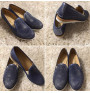 Leather slip-on loafers 99 pearly blue LORETTA VITALE