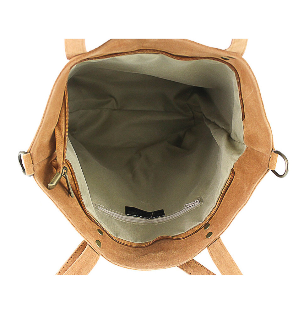 Vojenská zelená kožená kabelka na rameno v úprave semiš 768 MADE IN ITALY Zelená