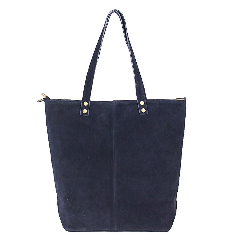 Genuine Leather Maxi Bag 768 blue