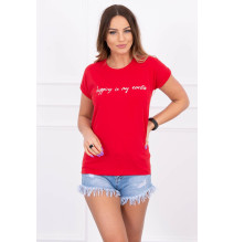 Women T-shirt SHOPPING IS MY CARDIO red