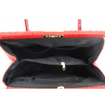 Genuine Leather Handbag 501 red