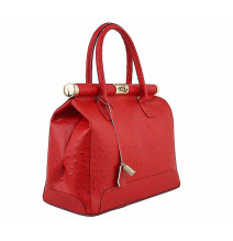 Genuine Leather Handbag 501 red
