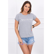 Women T-shirt SHOPPING IS MY CARDIO gray