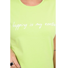 Women T-shirt SHOPPING IS MY CARDIO light green