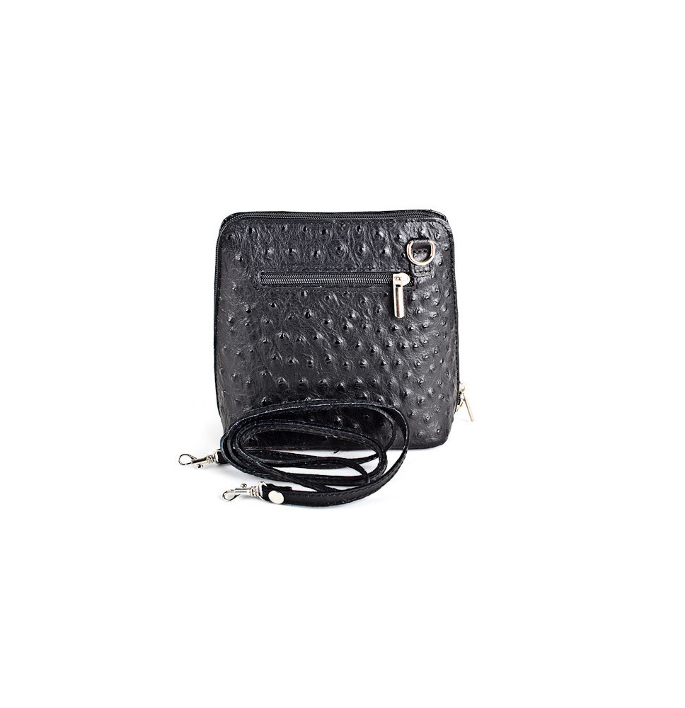 Genuine leather messenger bag 603 black