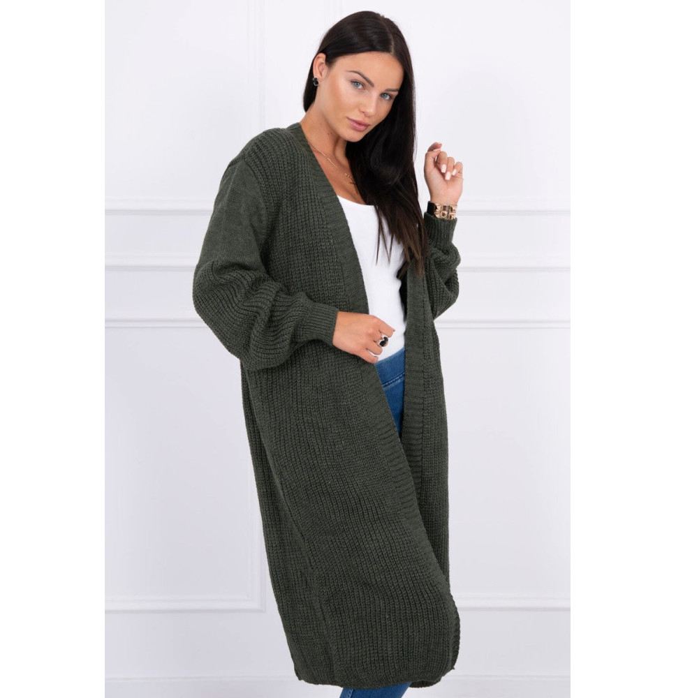 Dámsky sveter dlhý kardigán MI2019-2 khaki