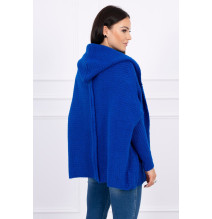 Sweater with hood and sleeves bat type MI2019-16 bluette