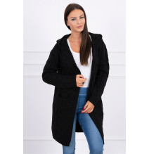 Women's sweater with hood and pockets MI2019-24 black
