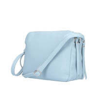 Schultertasche aus EchtLeder 517 hellblau