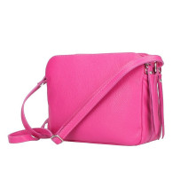 Genuine Leather Handbag 517 fuxia