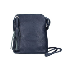 Genuine Leather shoulder bag 5320 dark blue