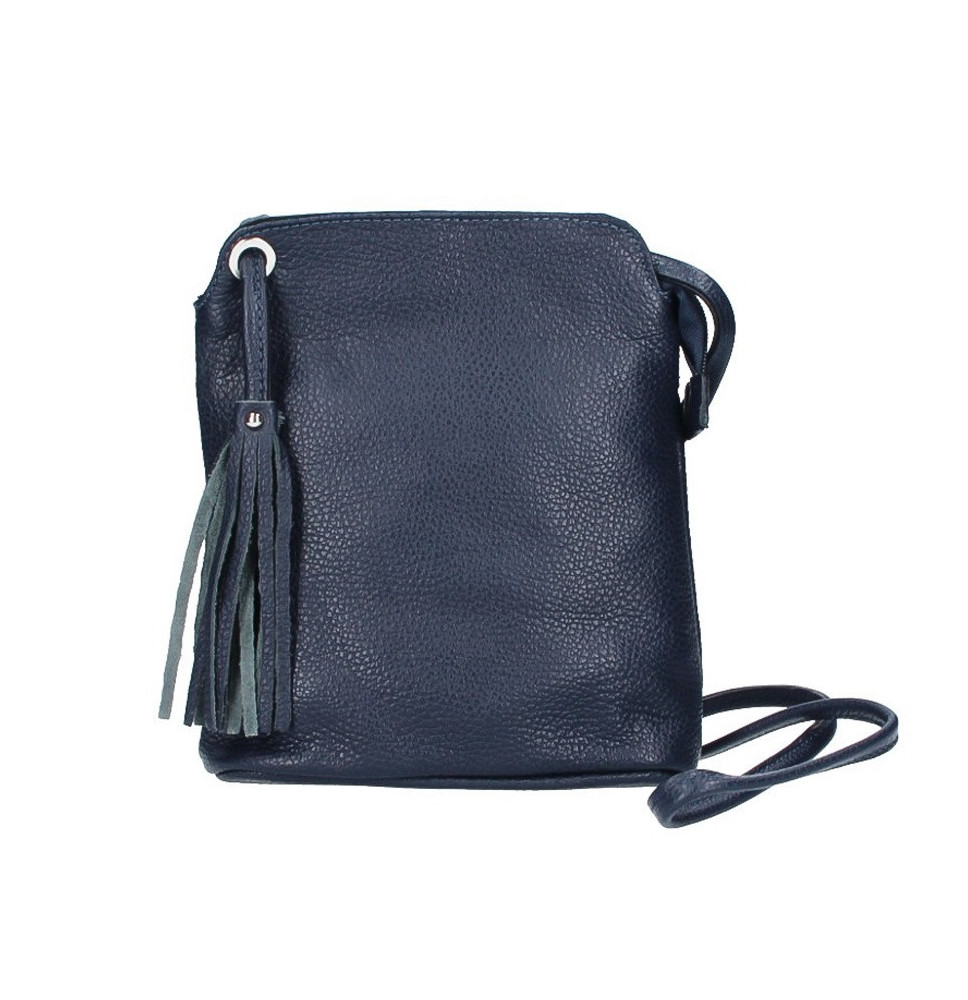 Genuine Leather shoulder bag 5320 dark blue