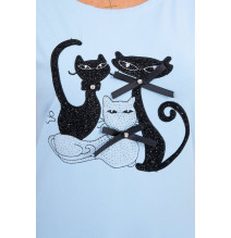 T-shirt da donna BLACK CAT celeste
