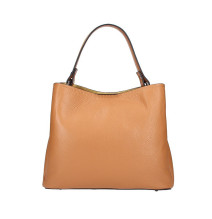 Genuine Leather Handbag 232 beige MADE IN ITALY