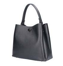 Genuine Leather Handbag 232 black MADE IN ITALY