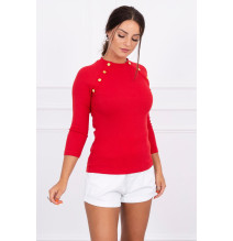 T-shirt with decorative buttons MI5197 red