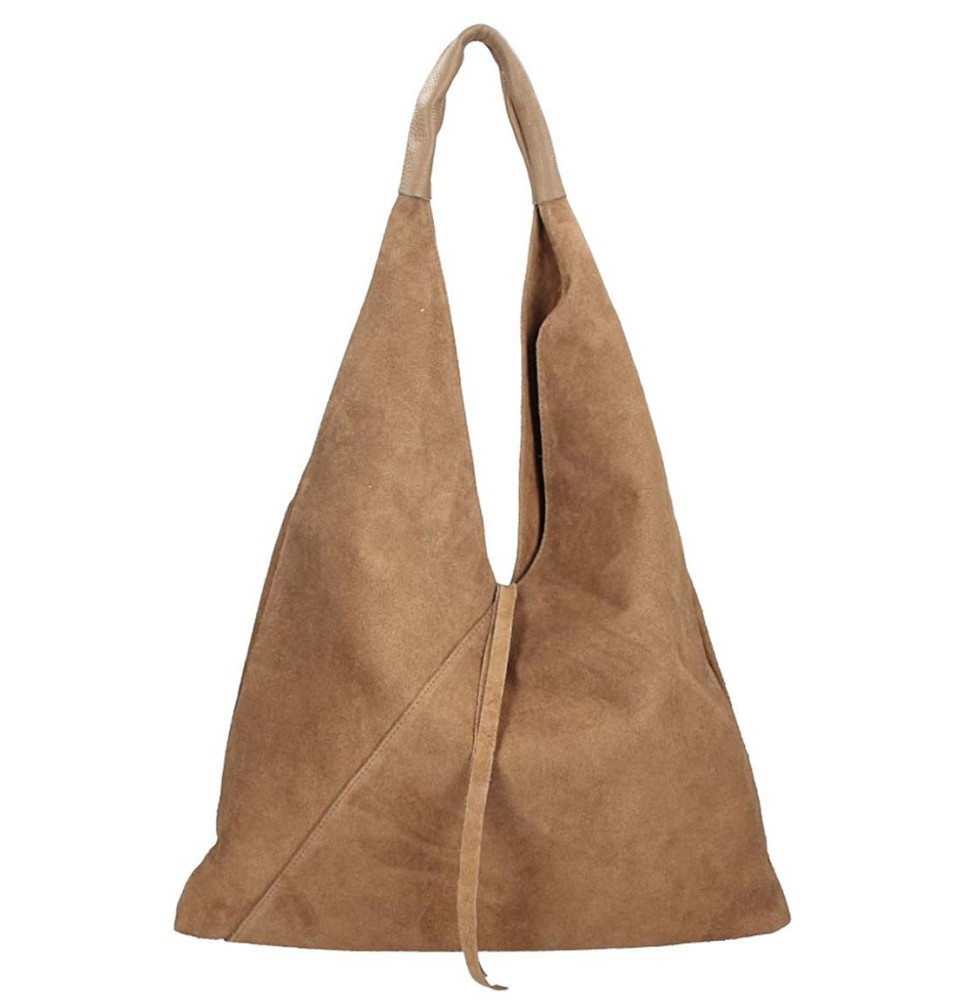 Genuine Leather Maxi Bag 184 dark taupe