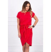 Cotton dress with belt MI8980 red