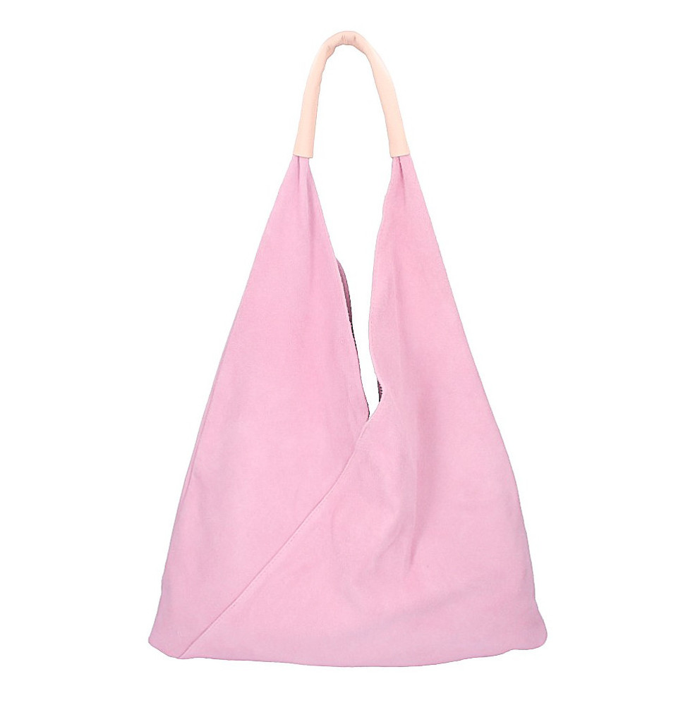 Genuine Leather Maxi Bag 184 pink