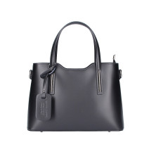 Borsa a mano in vera pelle nero 1364 Made in Italy