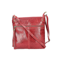 Genuine Leather Shoulder Bag 727 red